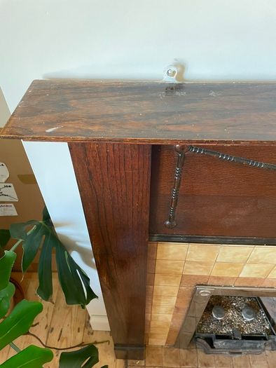 Solid oak fireplace surround