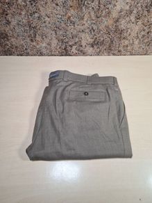 mens MEYER trousers brown wool polyester blend stretchy Size W 38 L 34 zip fly