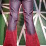 Y2K Red & Black Ombre Velvet Flared Trousers Image 3