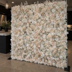 Champagne Flower Wall Hire 8ft x 8ft