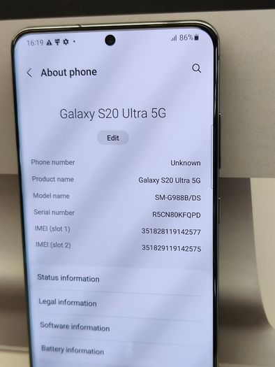 Samsung Galaxy S20 Ultra 5G Dual Sim Unlocked 128GB (Excellent)
