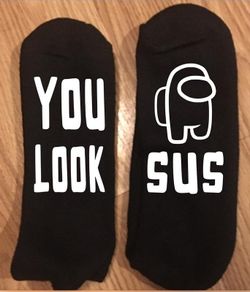 Among us inspired socks, gamer socks, Teen, teenager, stocking stuffer