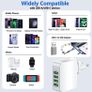 Travel Adapter 4 USB Universal Charger Plug Adaptor 22W 4.4A Multi USB Wall Plug with UK EU USA AUS Worldwide Power Adapter for iPhone, iPad, Android, Tablet(USB to USB C Adapter Included) Image 5