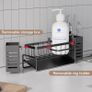 Brand New Sink Organizer, Stainless Steel Kitchen Organizer with Self-Draining Drain Tray, Image 2