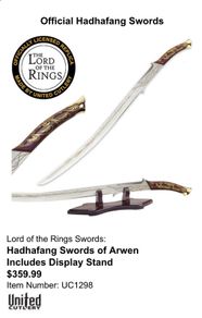lord of the rings replica sword
