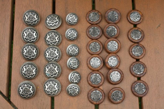 Vintage  Military European Uniform Buttons,Armee Militare 1234
