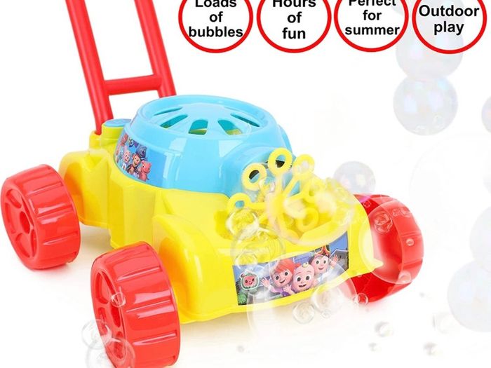 Lawn Bubble Mower - Push Along Toy Lawnmower With Bubble Machine - Battery Operated - Outdoor Toys & Garden Play - Bubble Toys