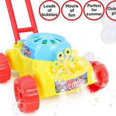Lawn Bubble Mower - Push Along Toy Lawnmower With Bubble Machine - Battery Operated - Outdoor Toys & Garden Play - Bubble Toys