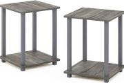 NEW SALE | Simplistic 2-Pack End Table, Side Table, French Oak Grey/Grey, 39.6 x 39.6 cm
