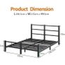 16cm Low Profile Double Bed Frame with Headboard, 4ft6 Metal Sturdy Steel Slat Support, Noise-Free 135x190cm Platform Mattress Base, No Box Spring Needed, Black Image 6