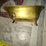 Beautiful Miniature Solid Brass Bathtub with four Shell-Shaped Feet. It is the perfect size to keep rings and jewelry in, Image 3