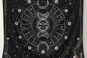Tapestry for Bedroom Aesthetic, Sun Moon Star Large Astrology Wall Hanging, Black White Psychedelic Room Decorations, Mystic Wall Decoration for Home Bedroom, Living Room, Dorm 130x150cm (FREE POSTAGE)