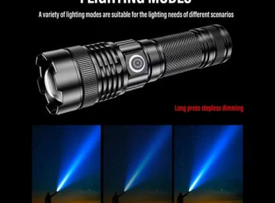 Super Bright LED Flashlight, Zoomable  Torch,