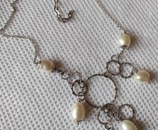 Sterling silver natural pearls necklace