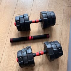 Adjustable Dumbbell Set 20/25KG with Connecting Rod for Barbell