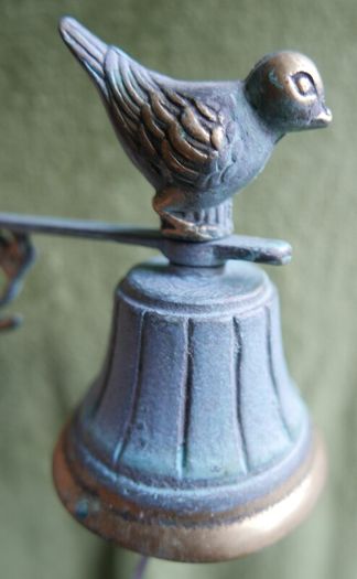 CAST IRON Wall Mount Hummingbird Welcome Bell Rustic Farm/Garden/Patio Door Decor