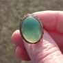 Large 9 Carat Gold Cabochon Jade Ring Image 5