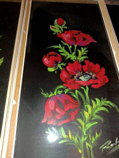 Pair of Roses oil painting on canvas 1964