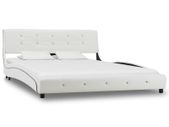 Bed Frame White Faux Leather 135x190 cm