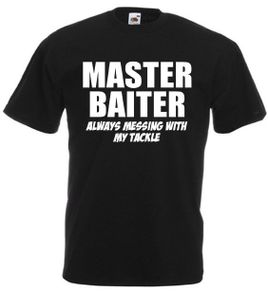 Master Baiter  Mens funny rude fishing t-shirts