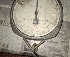 Beautiful Old Griffin & George Ltd. Analog Hanging Scale Made in Britain Postage Available