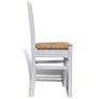Dining Chairs 6 pcs White Pinewood and Rush Image 6