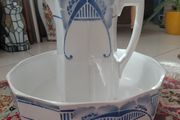 Antique French wash basin and pitcher jug by Ceranord St Amand early 1900s