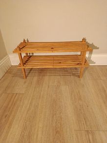 Wooden 2-Tier Shoe Rack