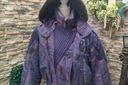 vintage 80s 90s purple irredescent petrol ski jacket
