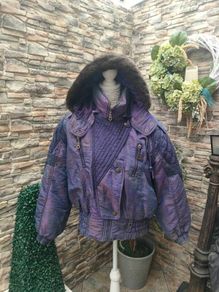 vintage 80s 90s purple irredescent petrol ski jacket