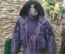 vintage 80s 90s purple irredescent petrol ski jacket
