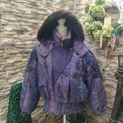vintage 80s 90s purple irredescent petrol ski jacket