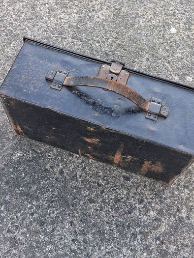 Vintage Black Metal Carry Case(Probably WW11)