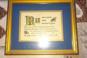 Beautiful Old Framed Blessing, Postage Available or Collection on all my items,