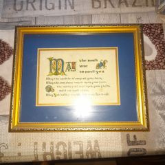 Beautiful Old Framed Blessing, Postage Available or Collection on all my items,