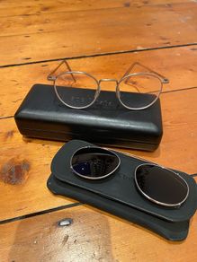 Ace & Tate Neil Satin Silver glasses and Sunglasses Clip on