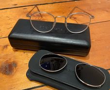 Ace & Tate Neil Satin Silver glasses and Sunglasses Clip on