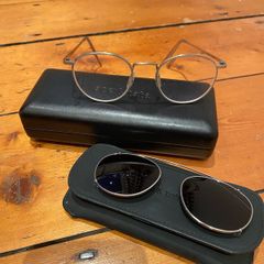 Ace & Tate Neil Satin Silver glasses and Sunglasses Clip on