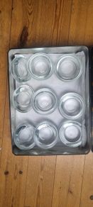 9 x Glass Tea Light holders