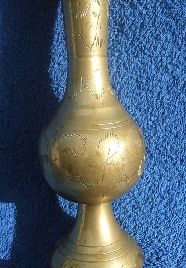 Two vintage metal vases (Indian brass & one of copper)
