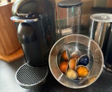 Nespresso Vertuo coffee machine & pod holder