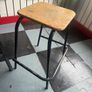 Pair of Vintage Industrial School Lab Stools Image 2