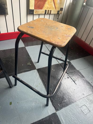 Pair of Vintage Industrial School Lab Stools