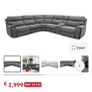 Mila Large Corner Sofa with Console and Power Recliner - Grey Image 3