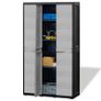 Garden Storage Cabinet with 4 Shelves Black and Grey Image 9