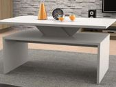 Rectangular White Oak Coffee Table With Shelf