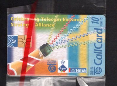 1997 Ireland 10 unit Telecom Eireann's Strategic Alliance with KPN/Telia (Gemplus GEM1) Call Card Mint in Packaging