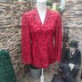 Vintage Betty Barclay red blazer with embossed floral detail small Image 2
