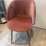 Pinky Velvet Accent Chair with arm rest and Wooden effect Metal Legs Image 2
