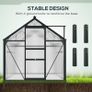 6 x 10ft Polycarbonate Greenhouse Large Walk In Green House with Slide Door and Window Image 7